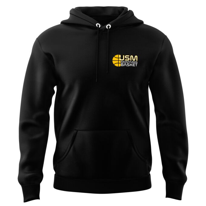 Sweat-shirt à Capuche Noir USM Montargis Basket