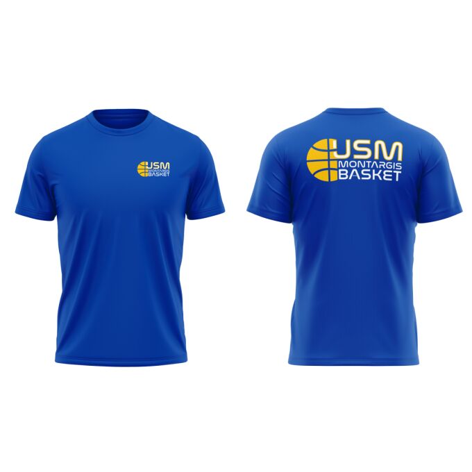 T-Shirt Homme Bleu Roi USM Montargis Basket