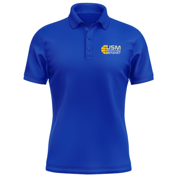 Polo Homme Bleu Roi USM Montargis Basket