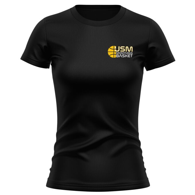T-Shirt Femme PREMIUM Noir USM Montargis Basket