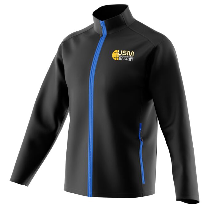 Veste Softshell Manches Longues pour Homme Jaune USM Montargis Basket
