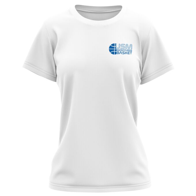 T-Shirt Femme Blanc USM Montargis Basket