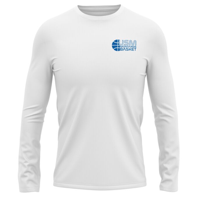 T-Shirt Manches Longues Blanc USM Montargis Basket