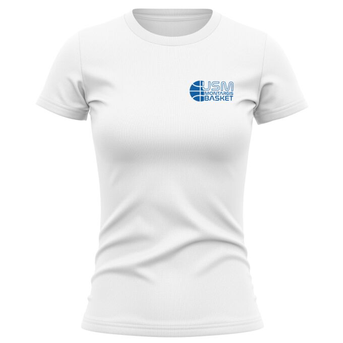 T-Shirt Femme PREMIUM Blanc USM Montargis Basket
