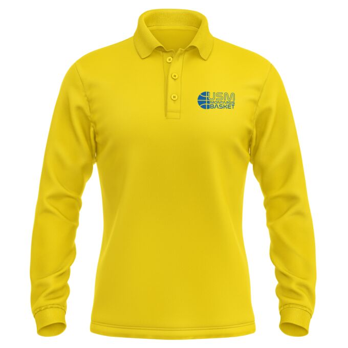 Polo Homme Manches Longues Jaune USM Montargis Basket